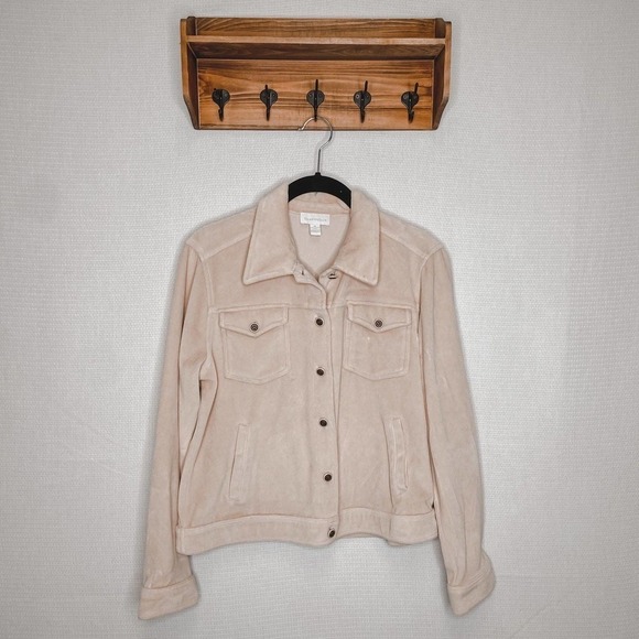 Charter Club Jackets & Blazers - Charter Club | Velevt Cream Shacket Coat Medium Jacket